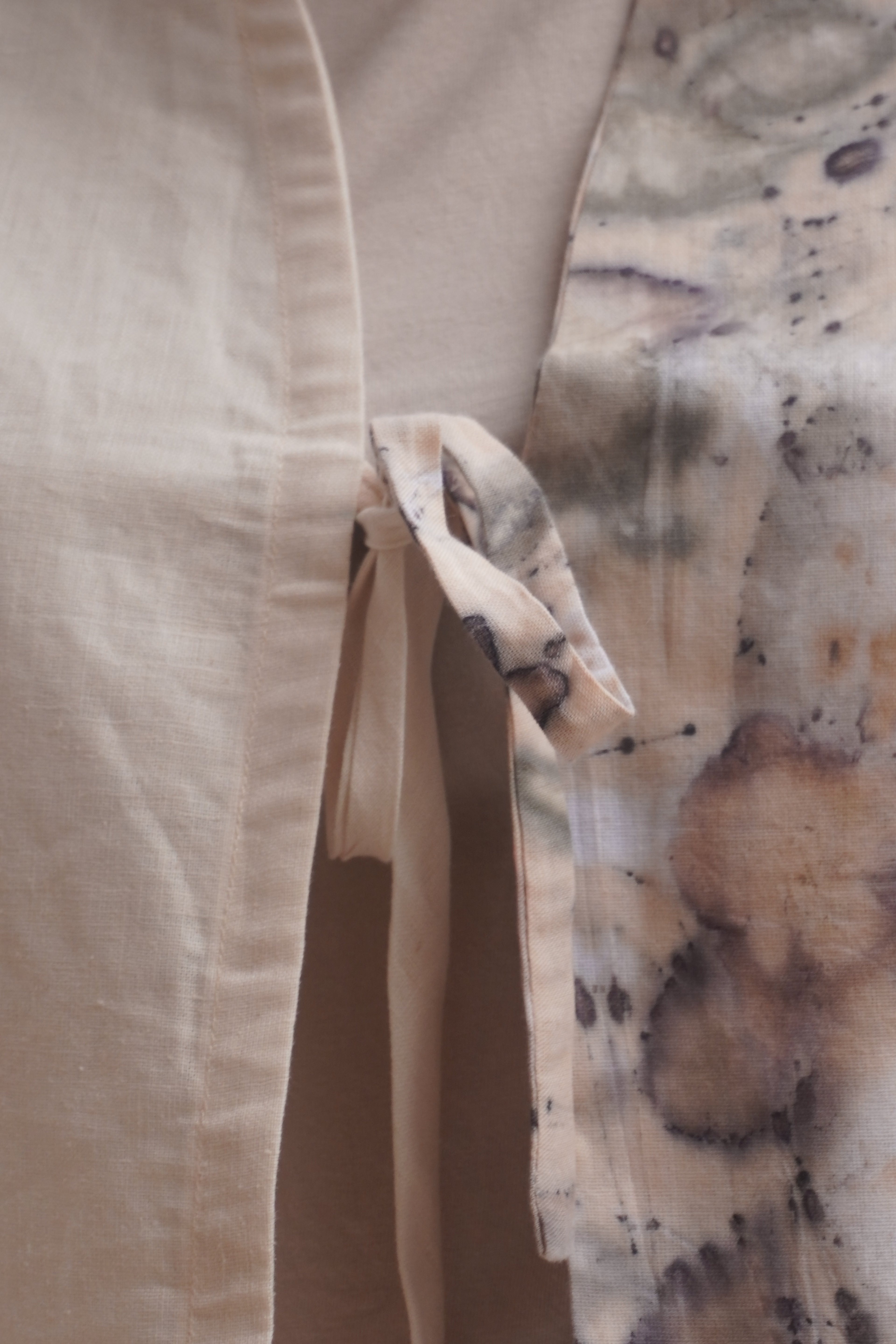 EcoPrint Koleksiyon El Yapımı Kolsuz Crop Yelek