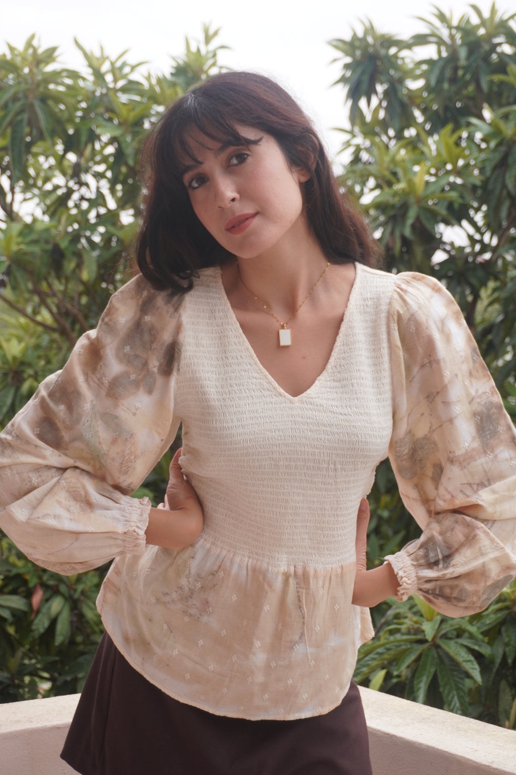 EcoPrint Koleksiyon Balon Kol Bluz