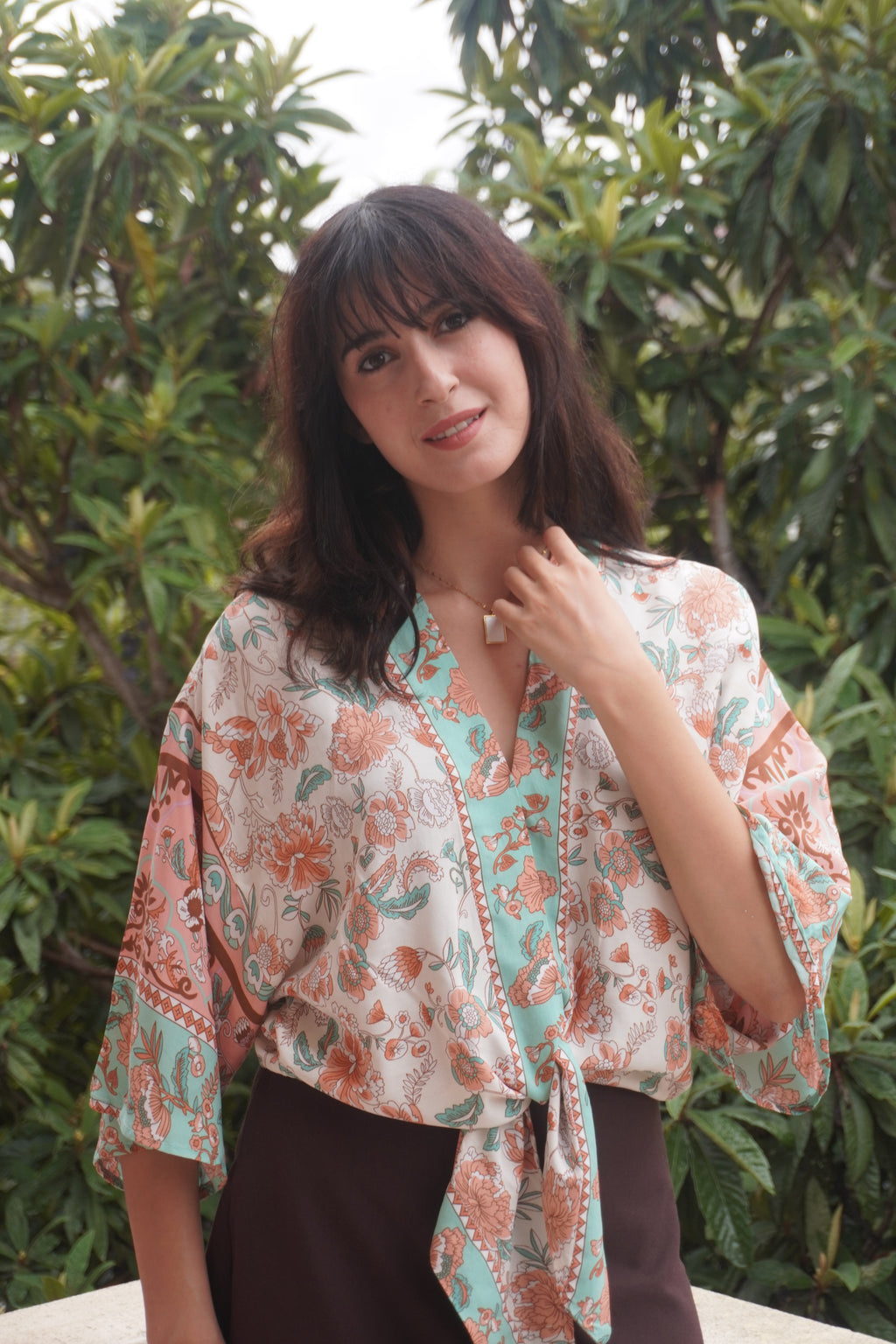 Batik Koleksiyon Vintage Çiçekli Kimono Bluz