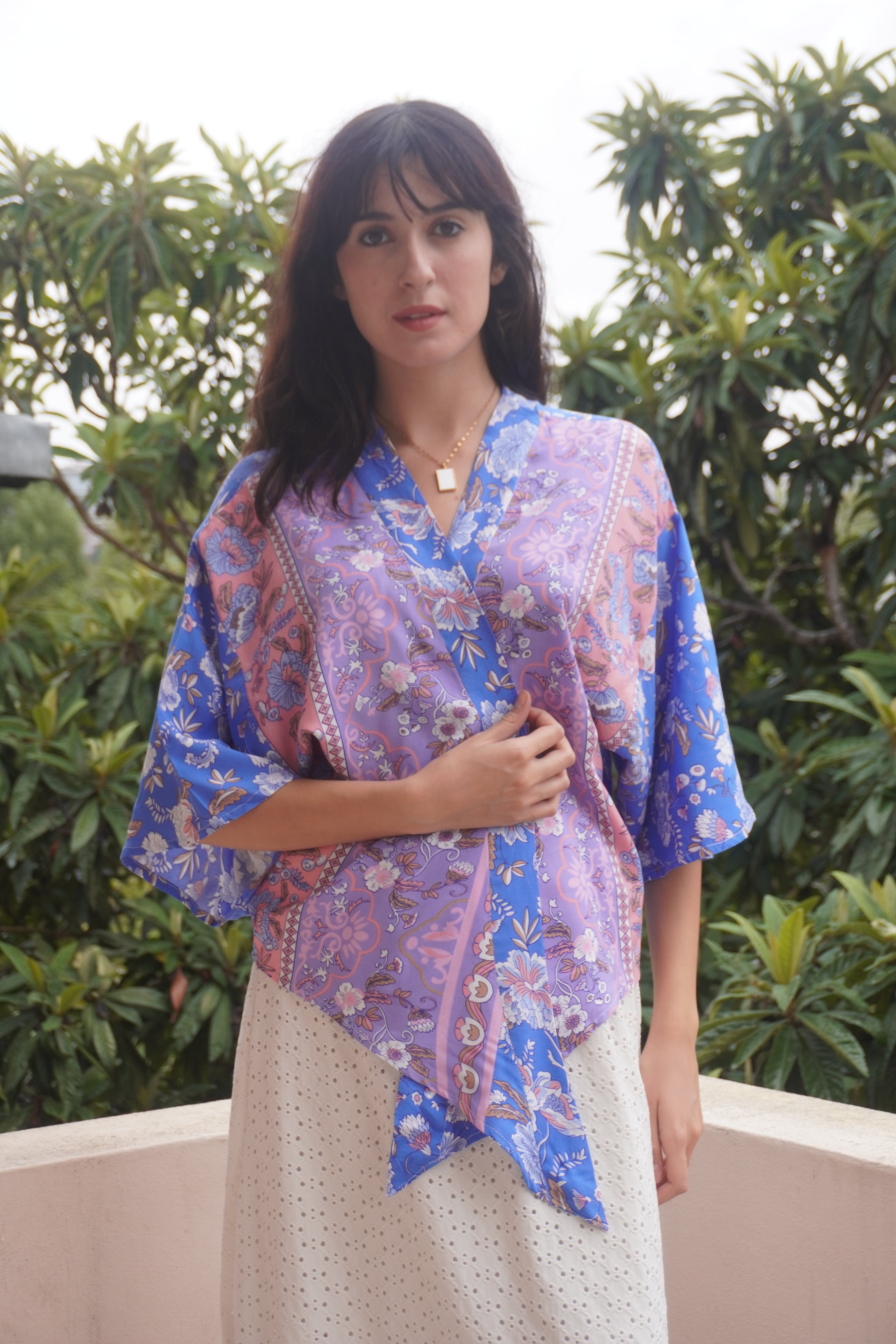 Batik Koleksiyon Vintage Kimono Bluz – Çiçek Desenli