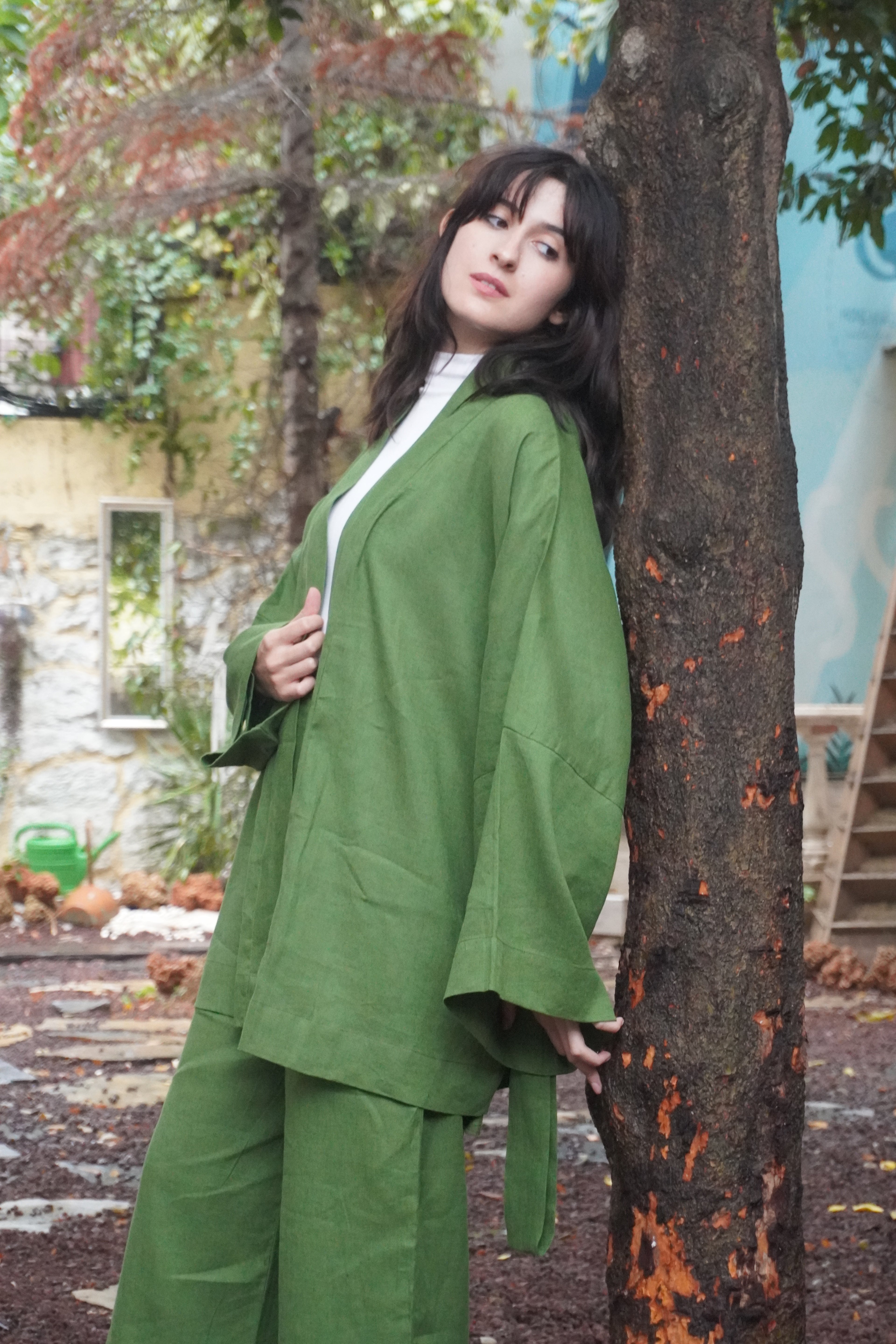 Yeşil Alt Üst Takım – Kimono Ceket & Pantolon