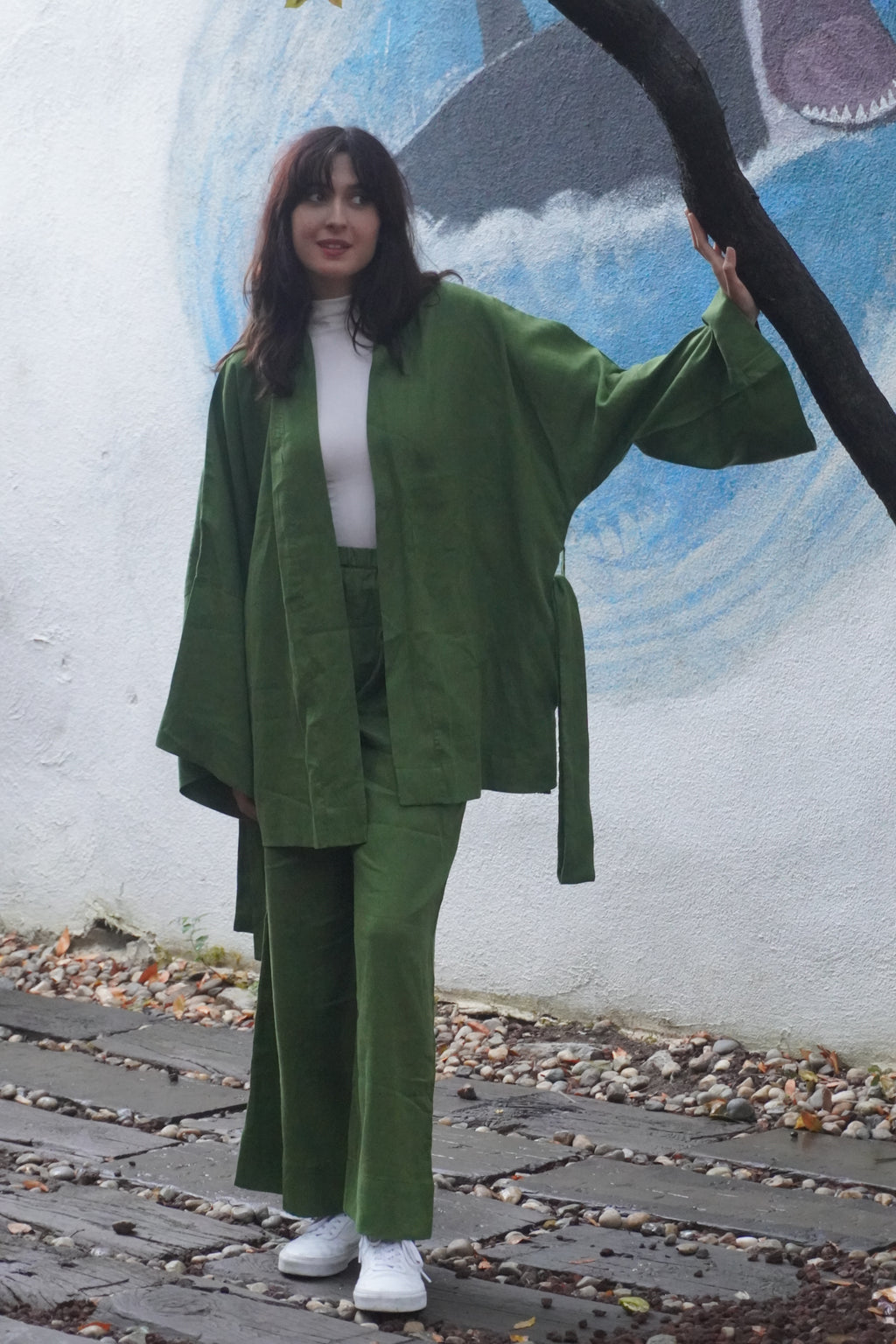 Yeşil Alt Üst Takım – Kimono Ceket & Pantolon