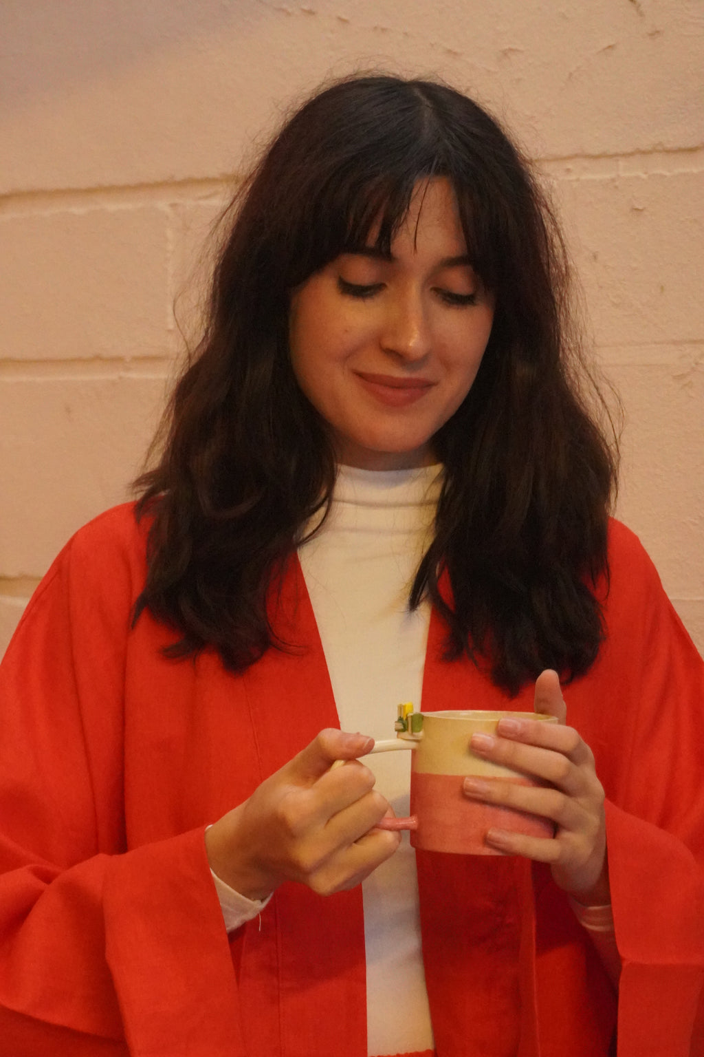 Kırmızı Alt Üst Takım – Kimono Ceket & Pantolon