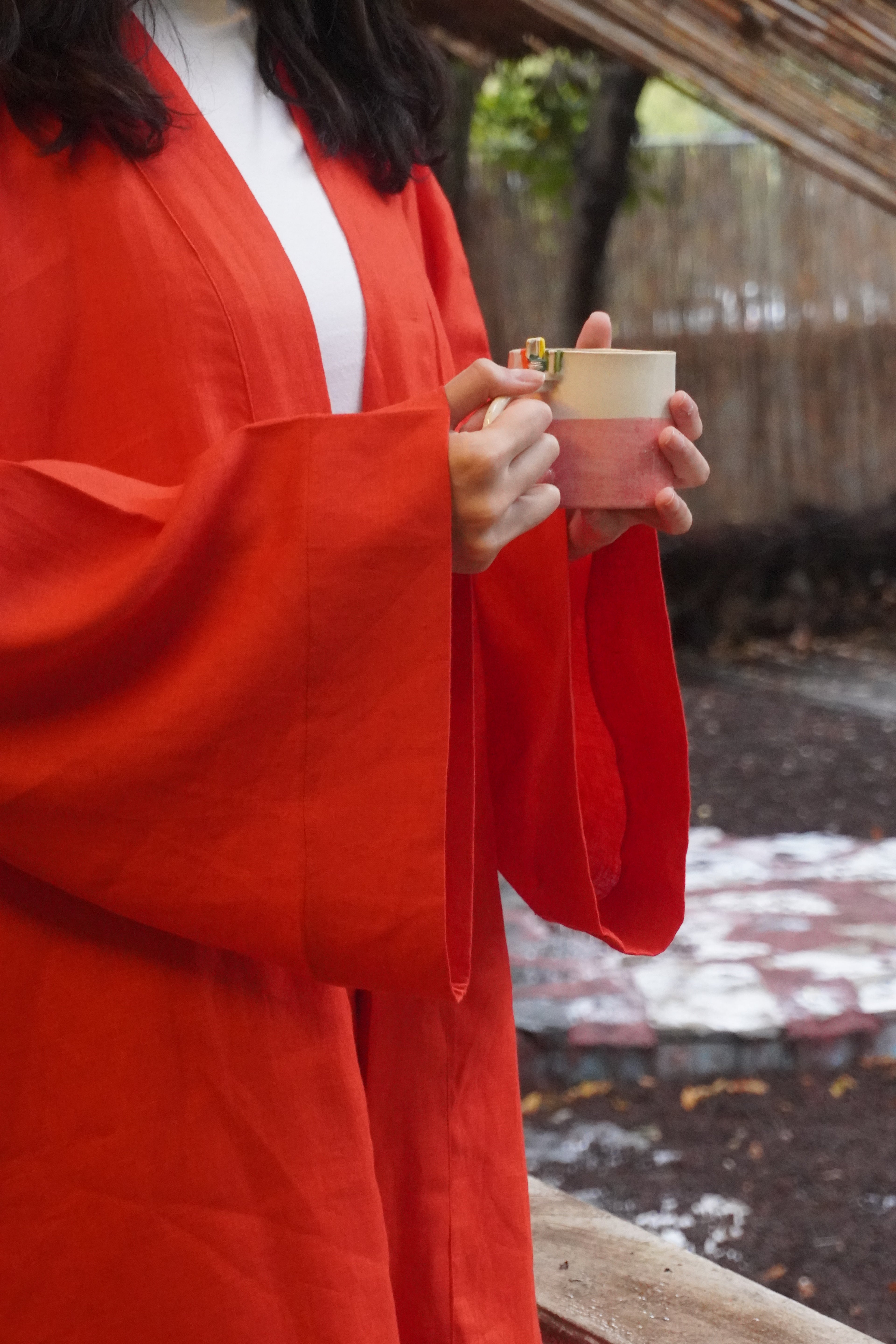 Kırmızı Alt Üst Takım – Kimono Ceket & Pantolon