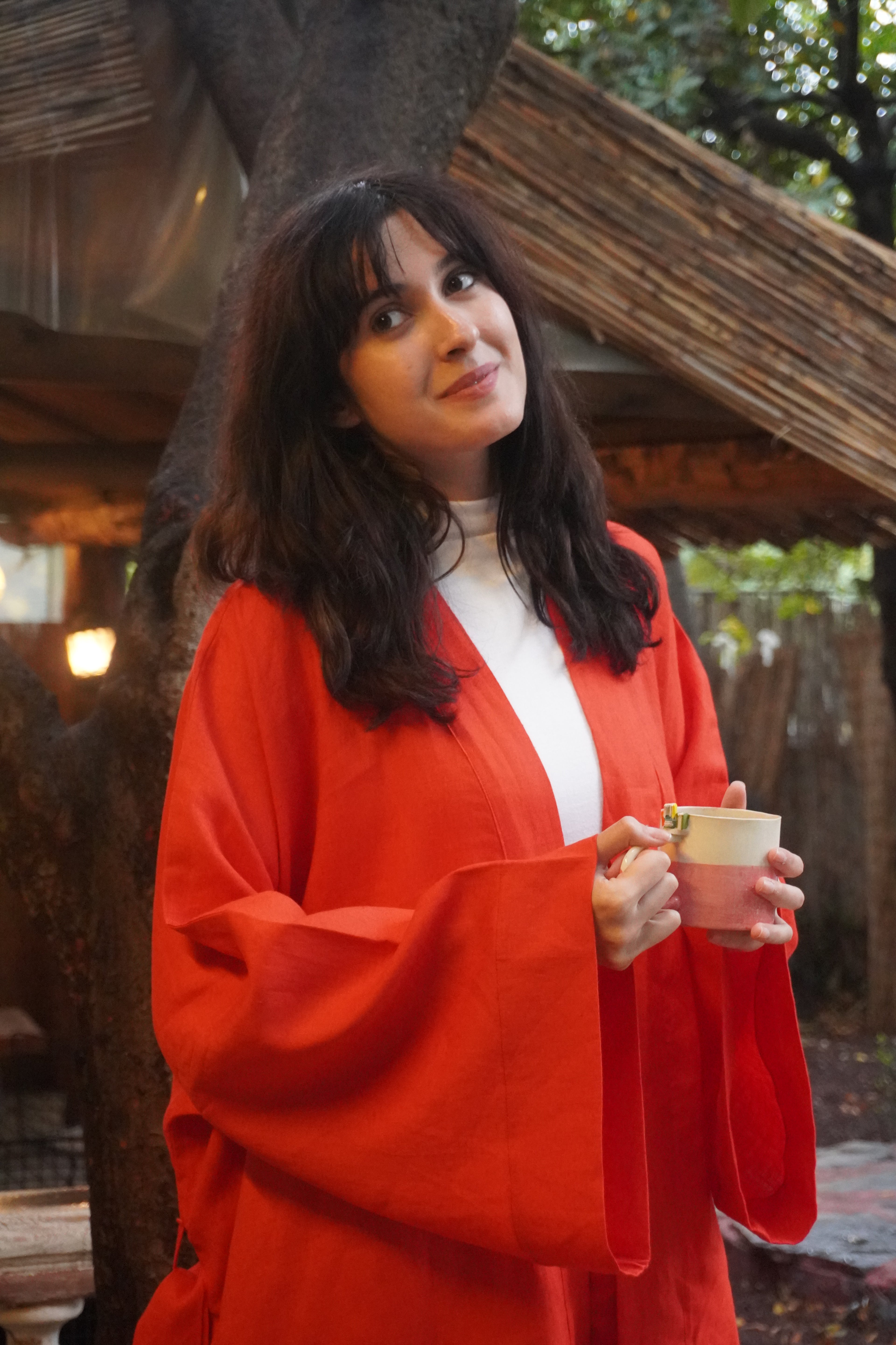 Kırmızı Alt Üst Takım – Kimono Ceket & Pantolon